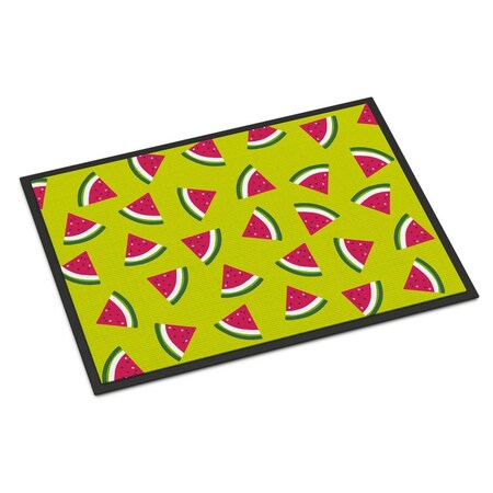 Carolines Treasures Watermelon on Lime Green Indoor or Outdoor Mat, 18 x 27 in. BB5151MAT